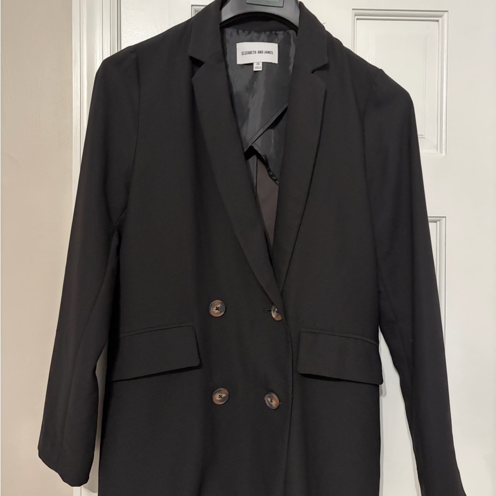 Elizabeth and James Classic Black Crepe Blazer